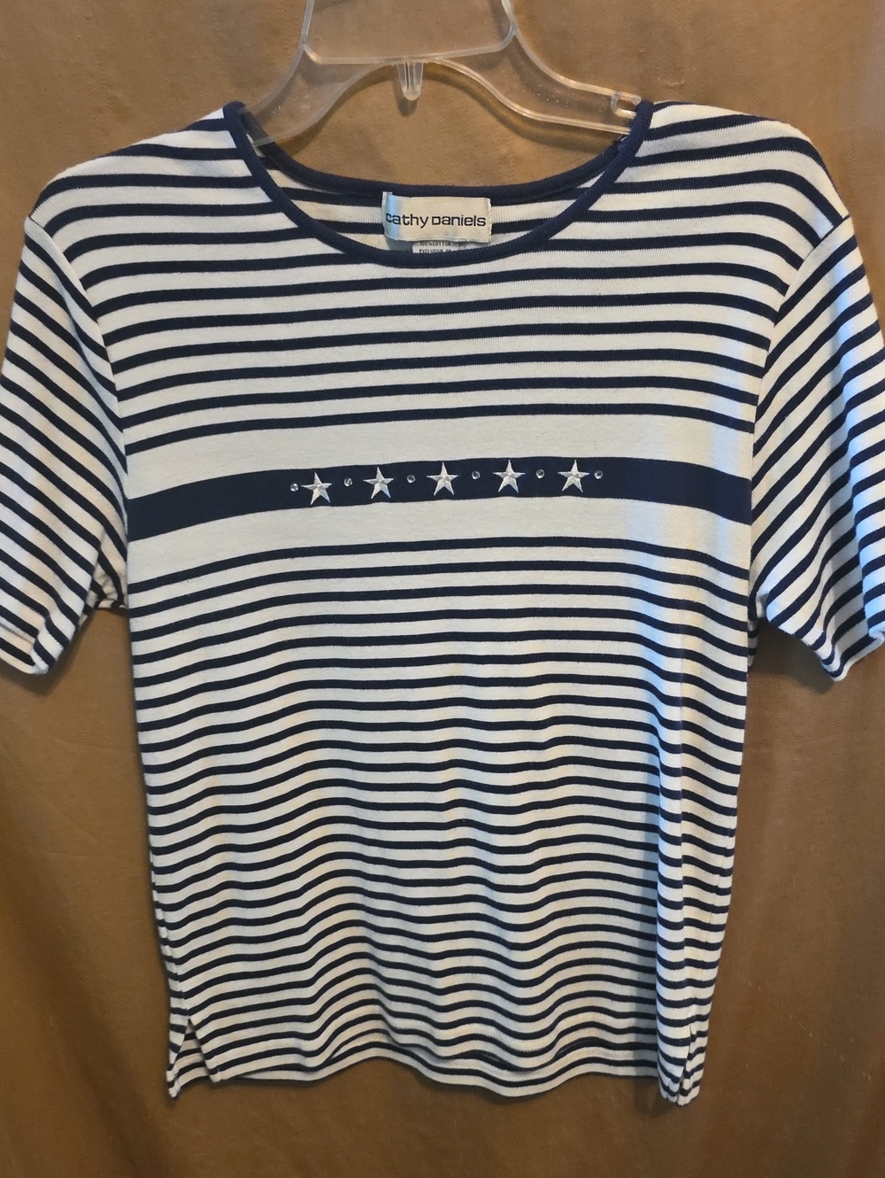 Ladies' Blue White Patriotic T-Shirt XL